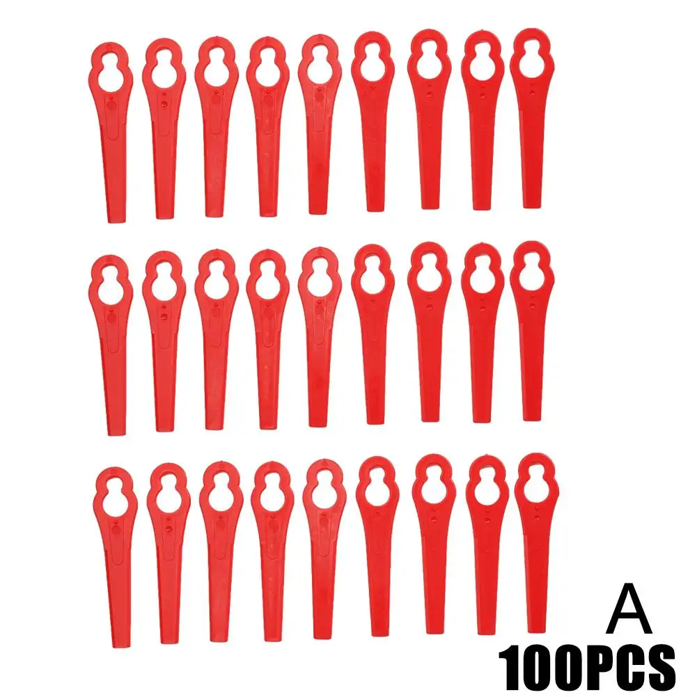 100Pcs Plastic Cutter Blades For Electric Cordless Grass Trimmer Strimmer Blades Garden Lawn Mower Replacement Tool