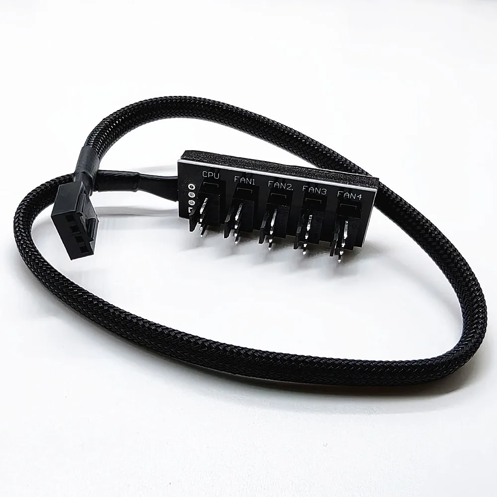 40cm 1 to 5 4-pins PWM Fan CPU Hub Computer PC Case Chasis Cooler Power Extension Cable Splitter Adapter Controller