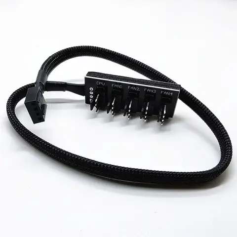 40cm 1 to 5 4-pins PWM Fan CPU Hub Computer PC Case Chasis Cooler Power Extension Cable Splitter Adapter Controller