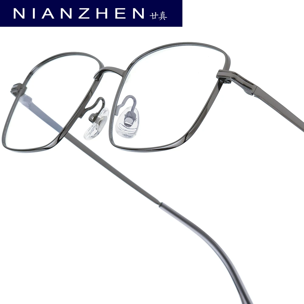 

NIANZHEN Titanium Alloy Eyeglasses Frame Men Square Brand Design Glasses Women Ultralight-Weight Retro Eyewear Spectacles 6512