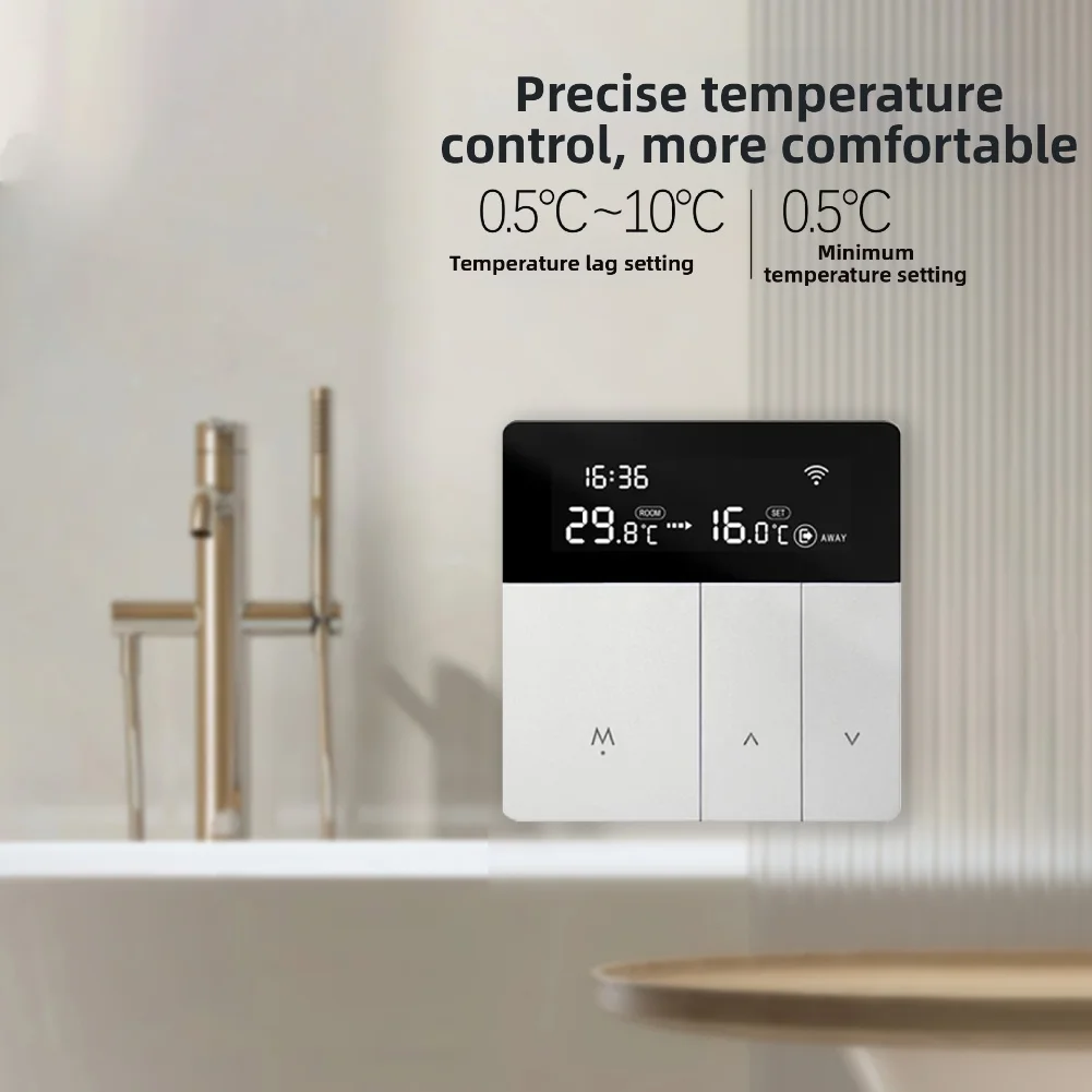 For Tuya Compatible WiFi Thermostat Electric Floor Heating and Wallmounted Boiler with LCD Screen and App Control