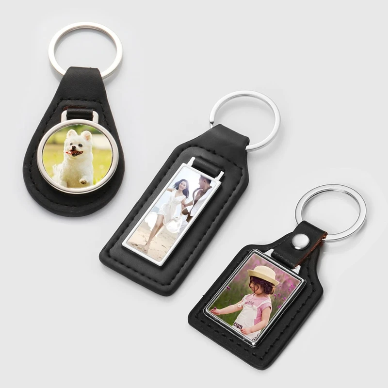 Sublimation Blanks Keychains Rectangular Key Pendant Metal Key Rings for Heat Press Sublimation Custom Personalised