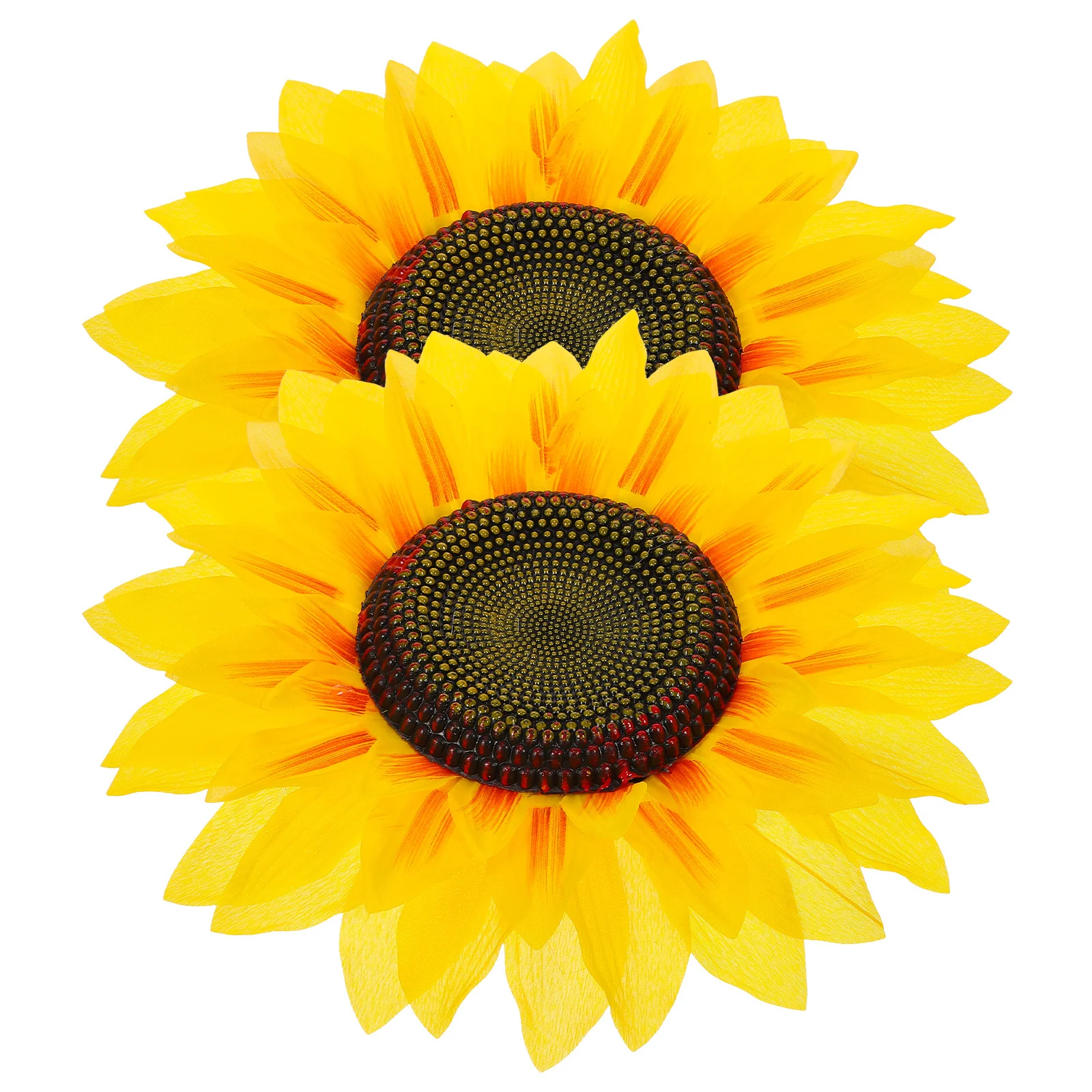 

2Pcs Sunflower Head Props Fabric Plastic Handheld Sunflower Decorations for Stage Performance Party Photo