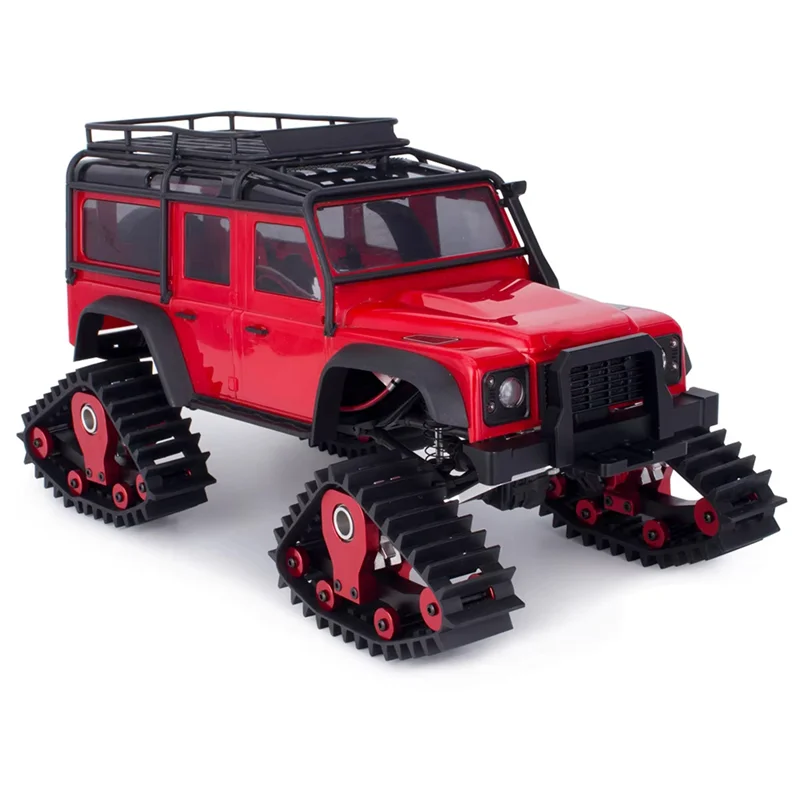AT12 4Pcs 스노우 타이어 세트 자동차 트랙 휠 Sandmobile 변환 1/18 RC 크롤러 자동차 TRX-4M 액세서리 부품