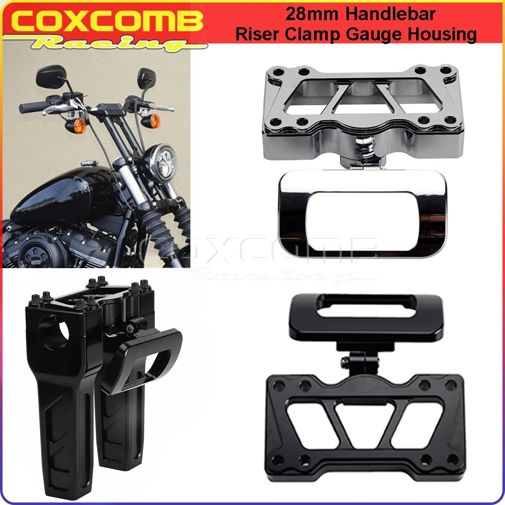 

28mm Handlebar Riser Gauge Housing For Harley Street Bob FXBB FXBBS Breakout FXBR FXBRS Standard FXST Low Rider ST FXLRST 18-22