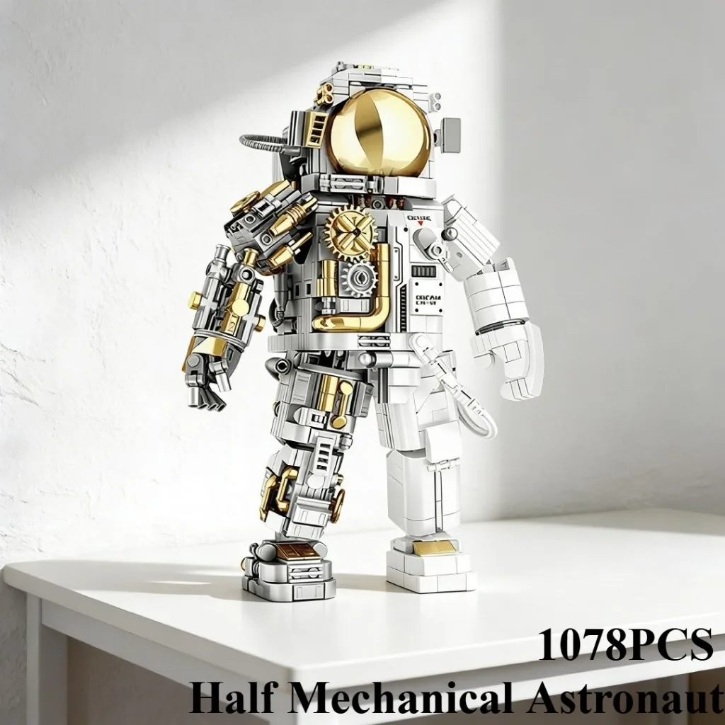

1078PCS Half Mechanical Astronaut Building Blocks Set- Assembling Model Toy for Home Decor Ideal Holiday Gift for Kids And Adult