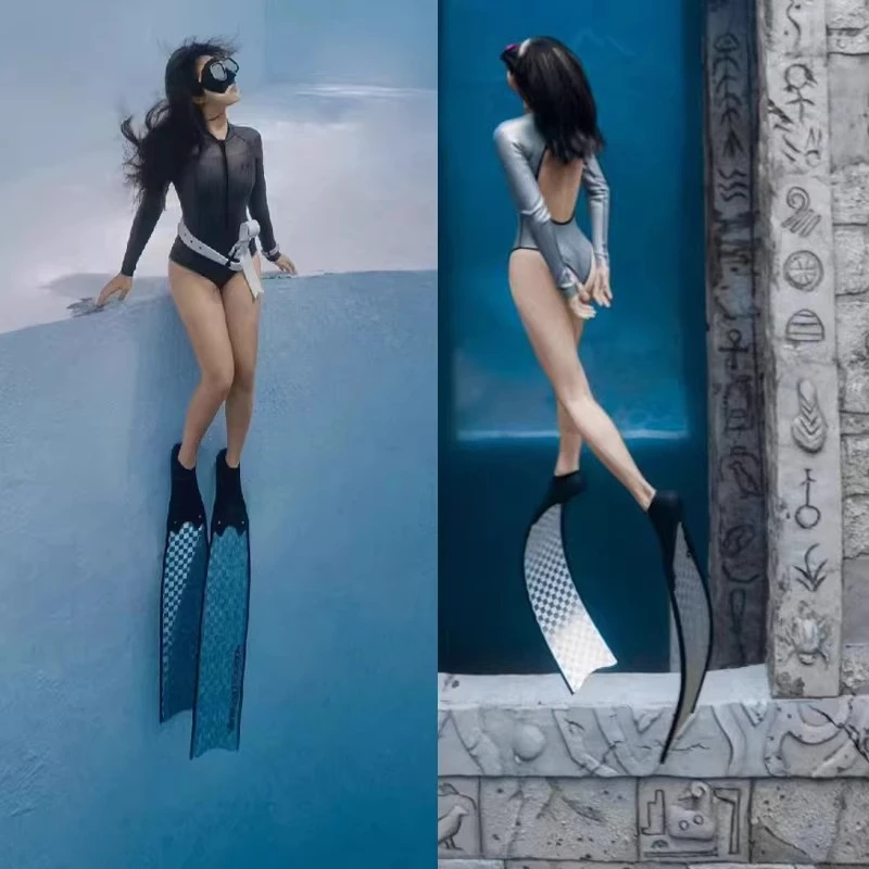 Free diving male flippers pure carbon fiber fishing and hunting flippers Muse long flippers scuba diving