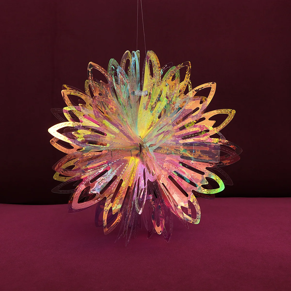 النيون فيلم زهرة الكرة الملونة شنقا الديكور لحفل زفاف عيد الميلاد عيد الميلاد المنزل فندق جدار ديكور السقف