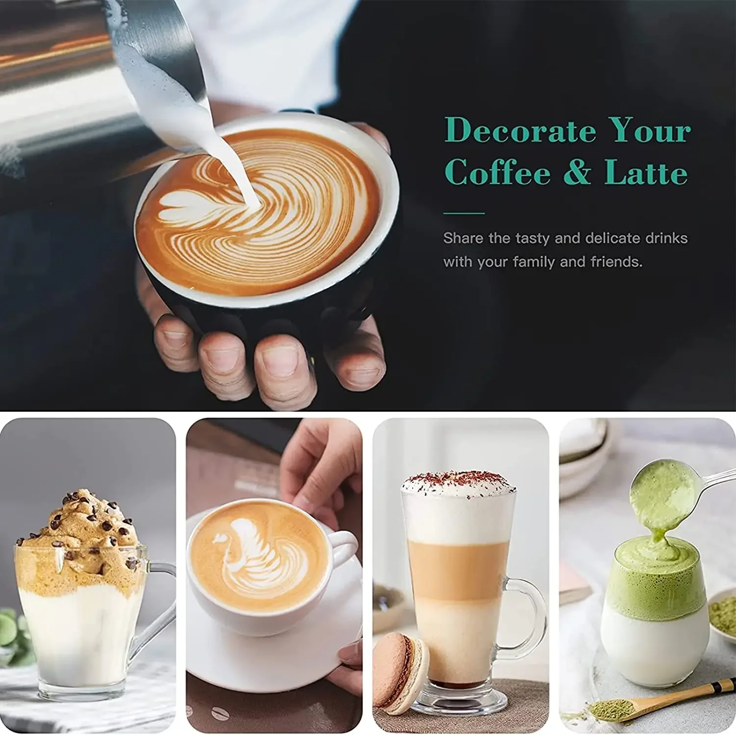 Portable Electric Milk Frother USB Egg Beater Hand Coffee Whisk Rechargeable Foam Mixer Home Kitchen Milk Frother Foaming view 3
