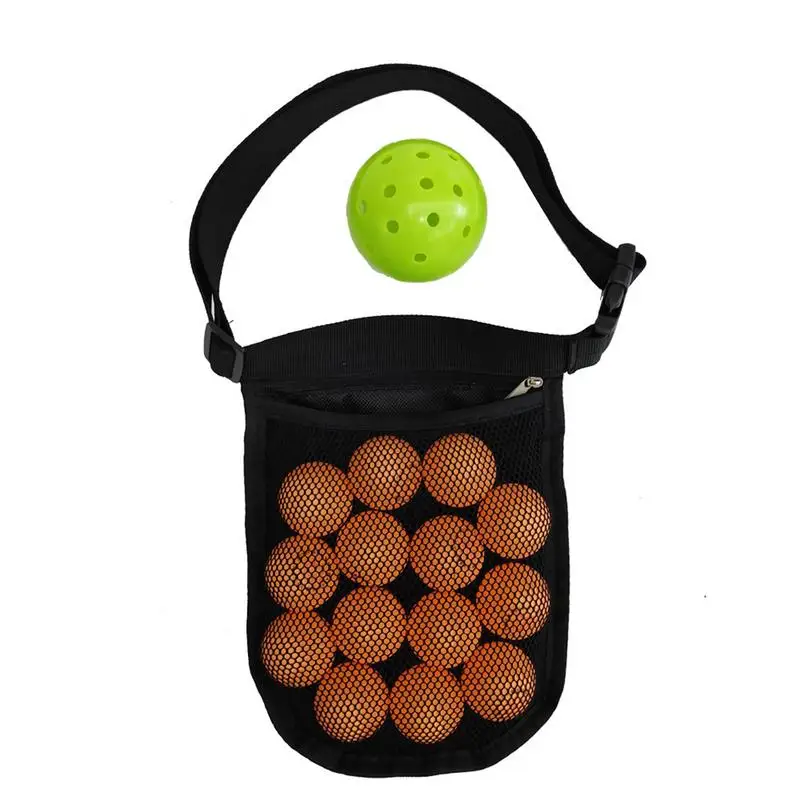 Pickleball Ball Holder Sweatproof Oxford Cloth Mesh Design Pickleball Holder Adjustable Portable Waist Hip Bag Multifunctional