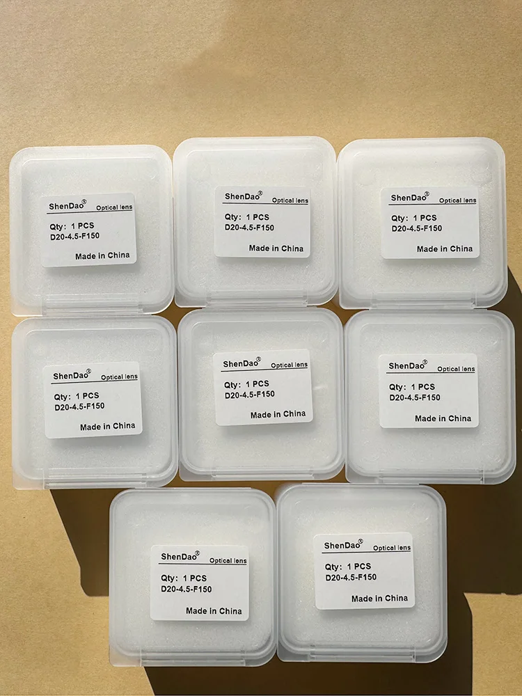 8 Stück Faserlaser-Kollimations- und Fokussierlinsen D20x4.5 F150 F200 F800 D16x5 F60 für SUP20S/T 21T 23S/T Handlaser-Schweißkopf – Detail 1