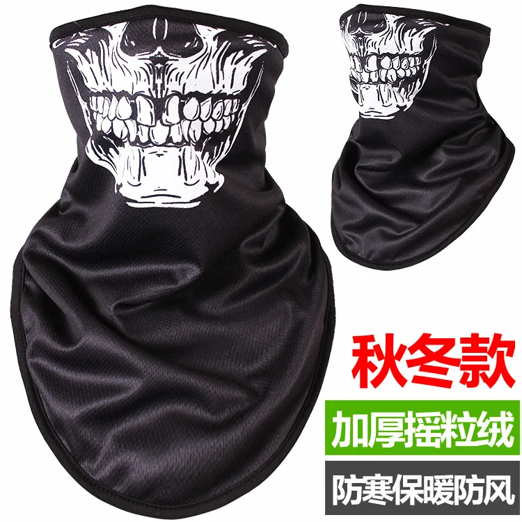 Q1005 Autumn Winter Warm Ski Mask Skull Outdoor Riding Windproof Cold Catch Fleece Triangle Scarf Collar Bib Cycling Face Ma view 4