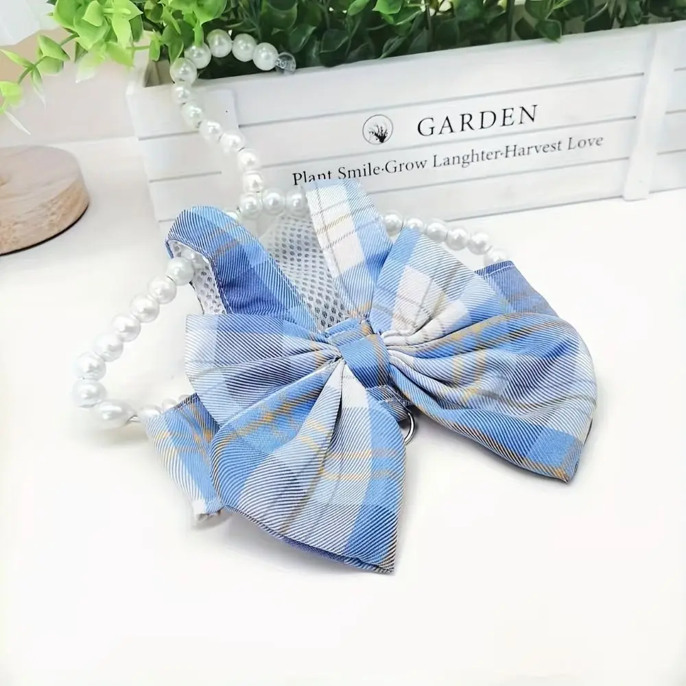 

Cute Nylon Dog Leash Vest Style Adjustable Buckle Bow Cat Harness Breathable Escape Proof Pet Traction Rope Terrier