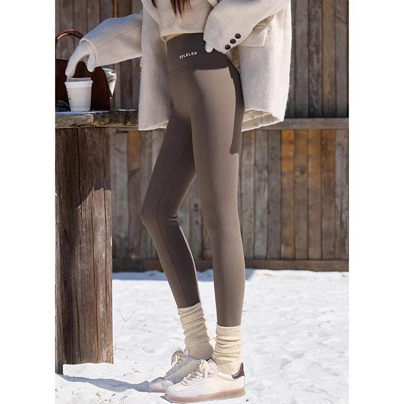 Autumn Winter Outdoor Warm Plus Fleece Yoga Pants Women High Waist Slimming Sports Leggings Classic Sharkskin Leggings Woman