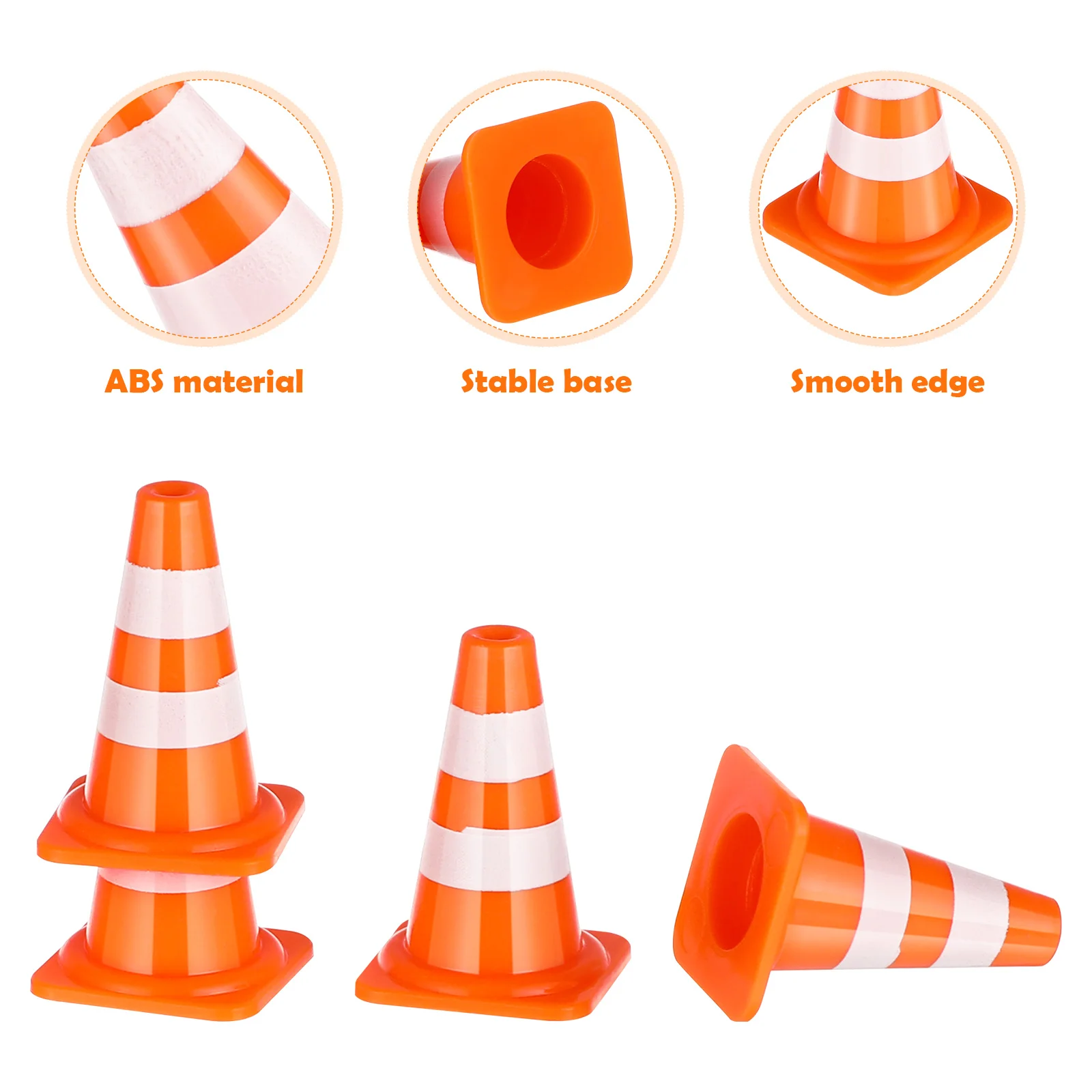 50 Pcs Roadblock Simulation Props Street Signs Toys Traffic Roadblocks Barricade Mini Cones Light Sand Kids Construction