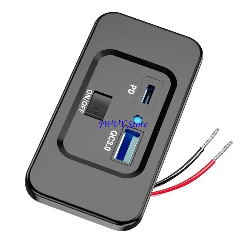 573A QC3.0 USB 18 Вт Автомобильный адаптер для зарядки PD20W Тип C Высокоскоростной адаптер автомобильного зарядного устройства