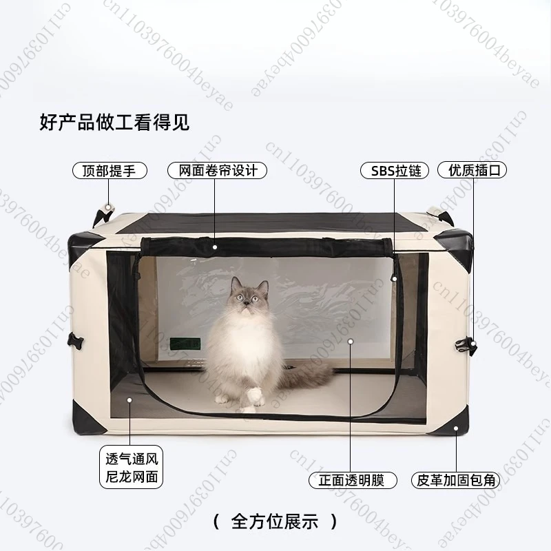 قفص سباق القطط لعرض المعرض المحمول القابل للطي غرفة توصيل القطط شفافة قفص عزل الحيوانات الأليفة أقفاص القطط مساحة كبيرة