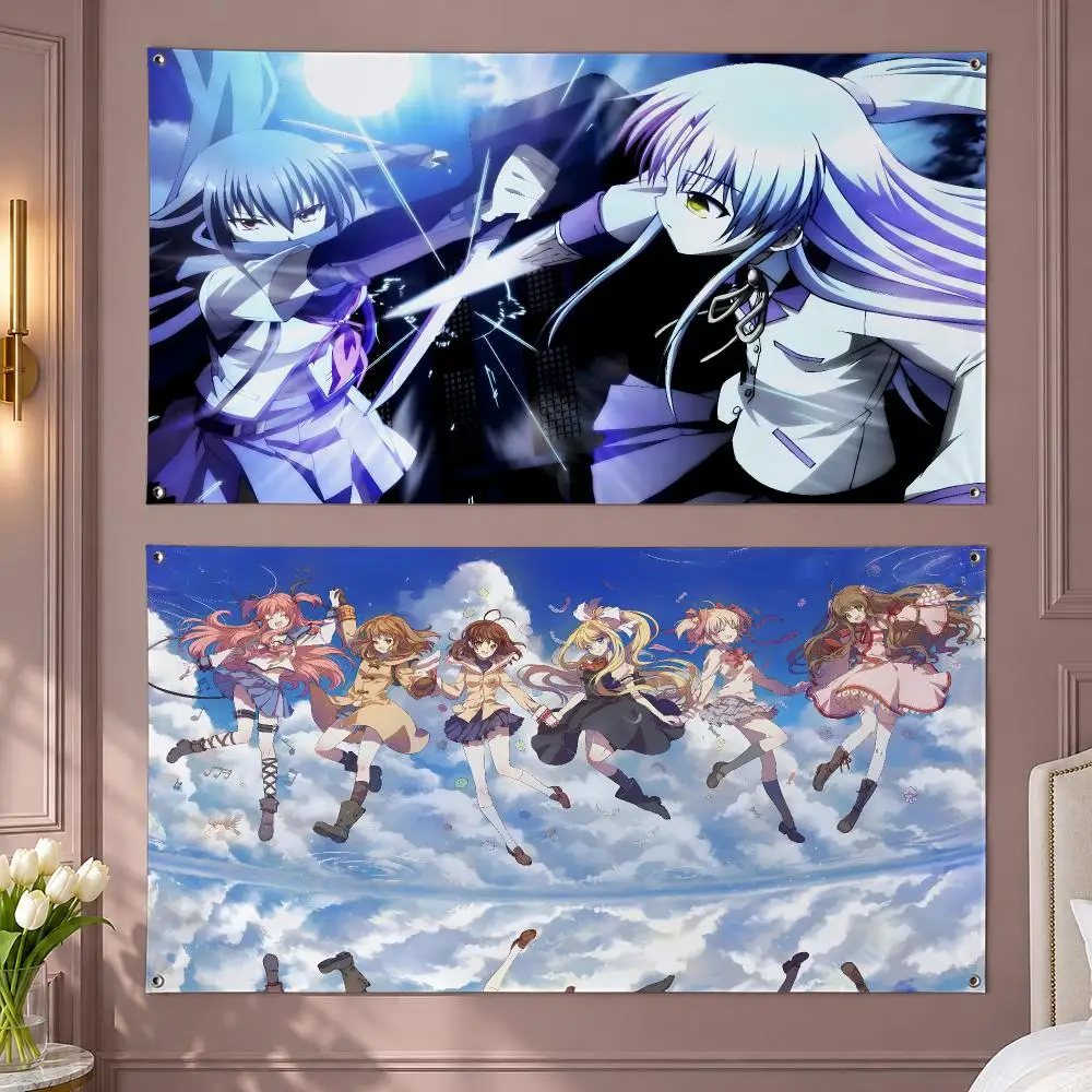 Angel Beats! Flags Aesthetic Room Decor Wall Hanging For Bedroom Dorm Gaming Room And Parties