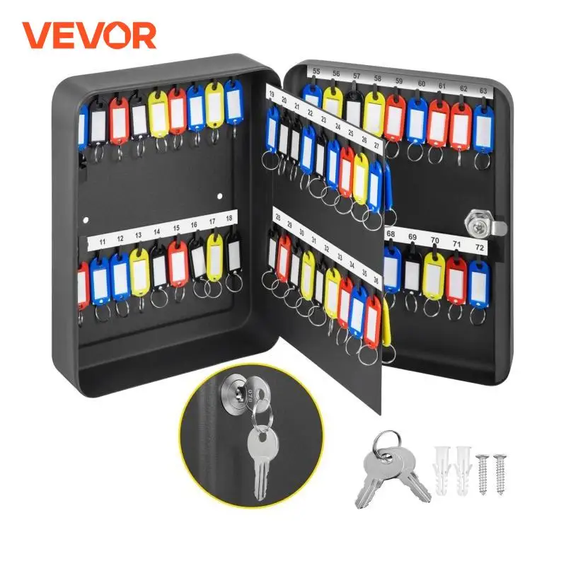 

VEVOR Wall Mounted Keys Cabinet Lock Box Safe Deposit Secret Hidden Storage Security Protection Use for Home Office Hotel Bank