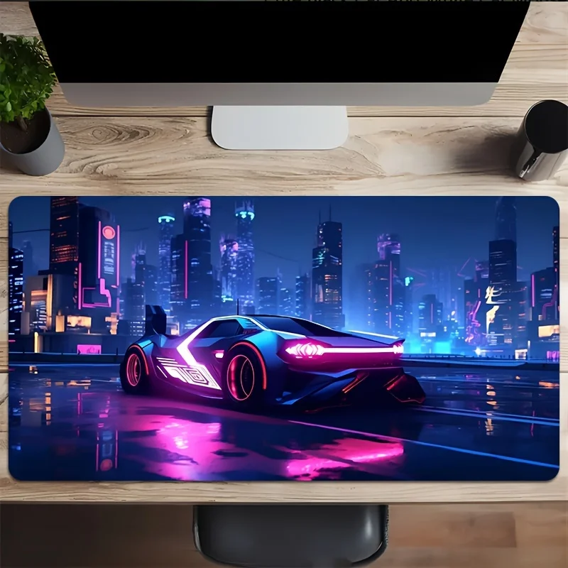 CIFbuy Extra Large Gaming Mouse Pad Night Sports Car Pattern Non-Slip Rubber Base Precision Edge Washable Desk Mat For PC Comput