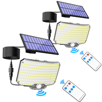 2pcs/1PCS 234 LEDS Solar Light Outdoor, 3 Modes Motion Sensor Super Bright Security Flood Light, Split 9.84ft Cable