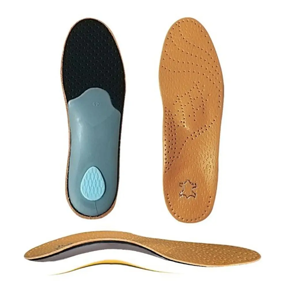 PU Leather Orthopedic Insoles O/X Leg Corrected Orthotic Flat Foot Sports Shoe Pad Foot Pad Shoes Insole High Arch Support