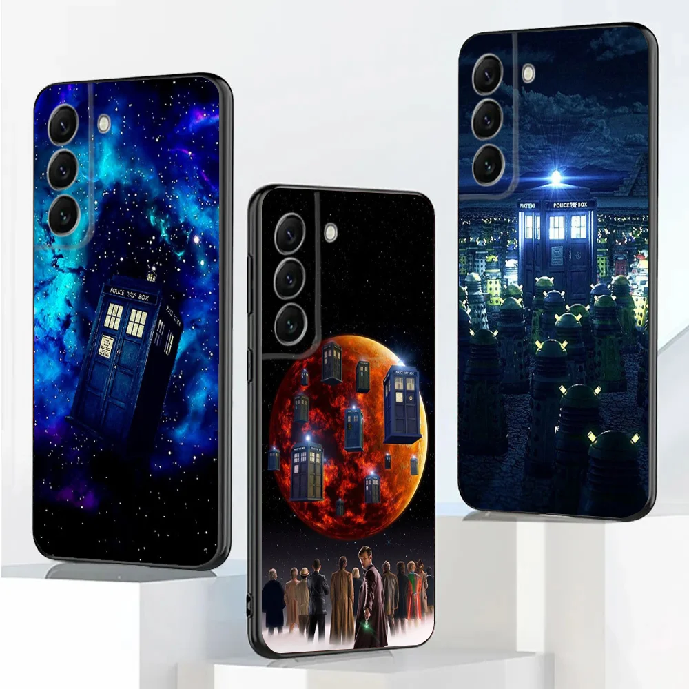 W-WhoES TV Logo Phone Case For Samsung Galaxy A20,A21s,A22,A31,A32,A52,A53,A72,73,A80,A91 D-DoctorS Soft Black Cover