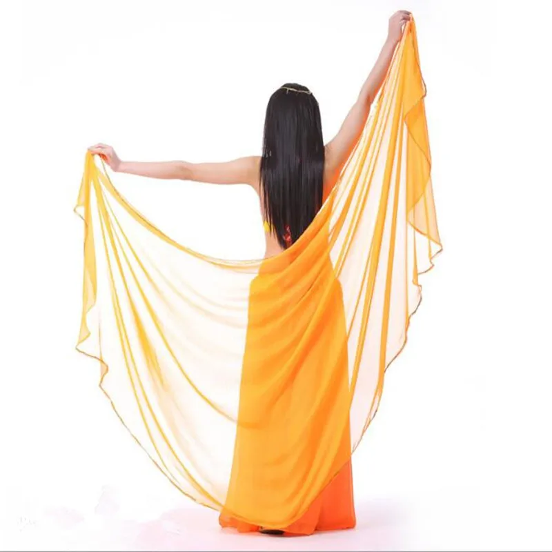 Halve Cirkel Chiffon Sjaal Hand Gooi Sluiers Buikdans Sjaals Halve Cirkel Ronde Bellydance Kostuum Accessoire Maan Vorm Licht