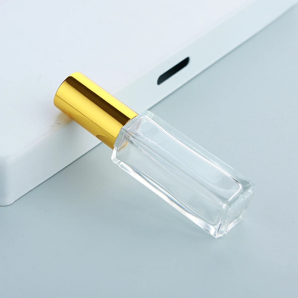 50 Stück/Lot 10ml Dickglas-Parfüm-Sprühflasche Hochwertige Nachfüllbare Quadratische Zerstäuber-Parfümflaschen – Detail 9