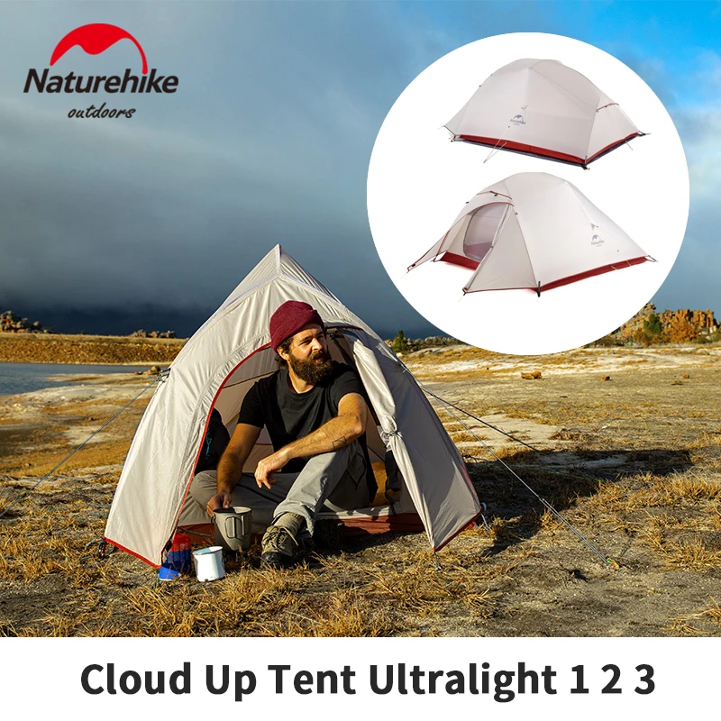 Naturehike Cloud Up 1 2 3 Camping Tent Ultralight Single Double Triple People Tent Outdoor Travel Hiking 3-4 Season Double Layer images - 6