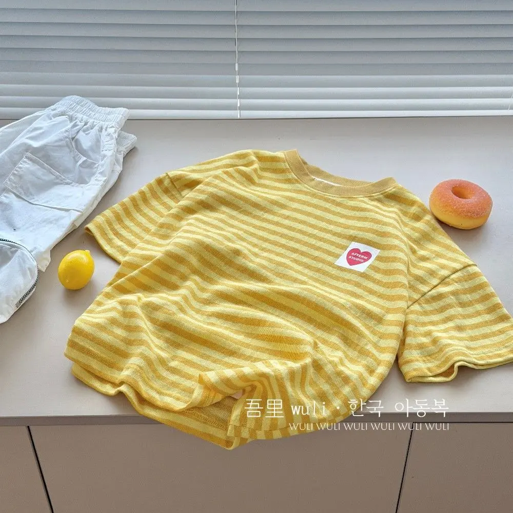

Boys and Girls Short sleeved T-shirt Summer New Children's Casual Striped Top
