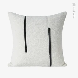 Homestay living room pillow black and white plush stitching pillow home bedroom sofa cushion car cushion pillowcase