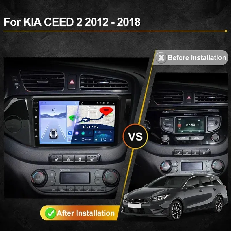 For KIA Ceed Cee'd 2 JD 2012-2018 Car Radio Android Automotive Multimidia Player Navigation GPS Carplay Touch Screen Auto Stereo