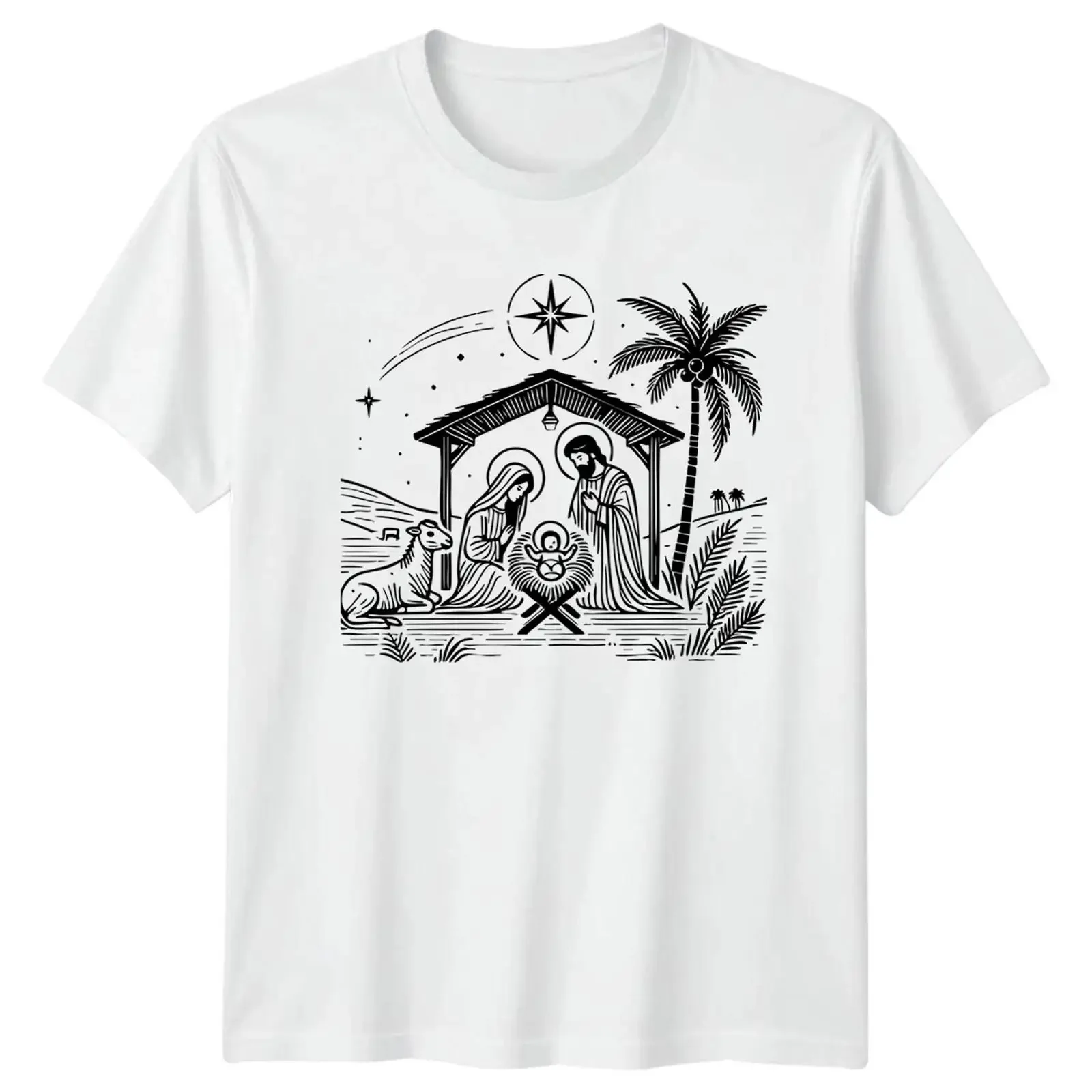 Bethlehem Krippe Stern der T Shirt Weihnachten Glaube Geschenk für Sie und Ihn vintage Washed designer clothes Versatile