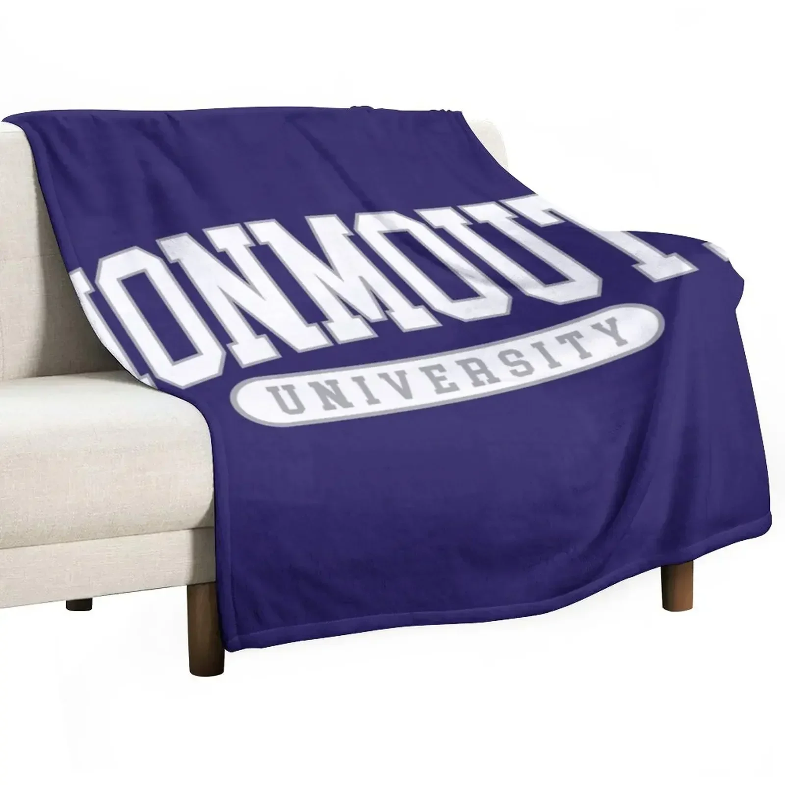 monmouth - college font Throw Blanket Ultra Soft Flannel Fleece Blanket for All Seasons