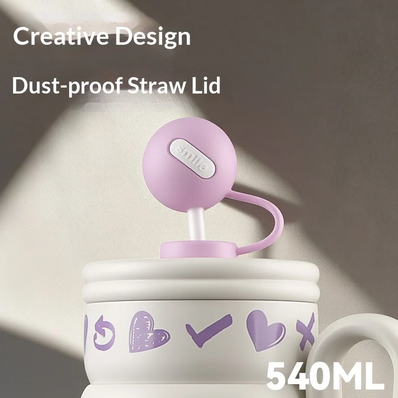 Female HighAppearance Style Ball-shaped Ice Breaker Cup with Handle Cute Insulated and Coldresistant Stainless Steel Insulated
