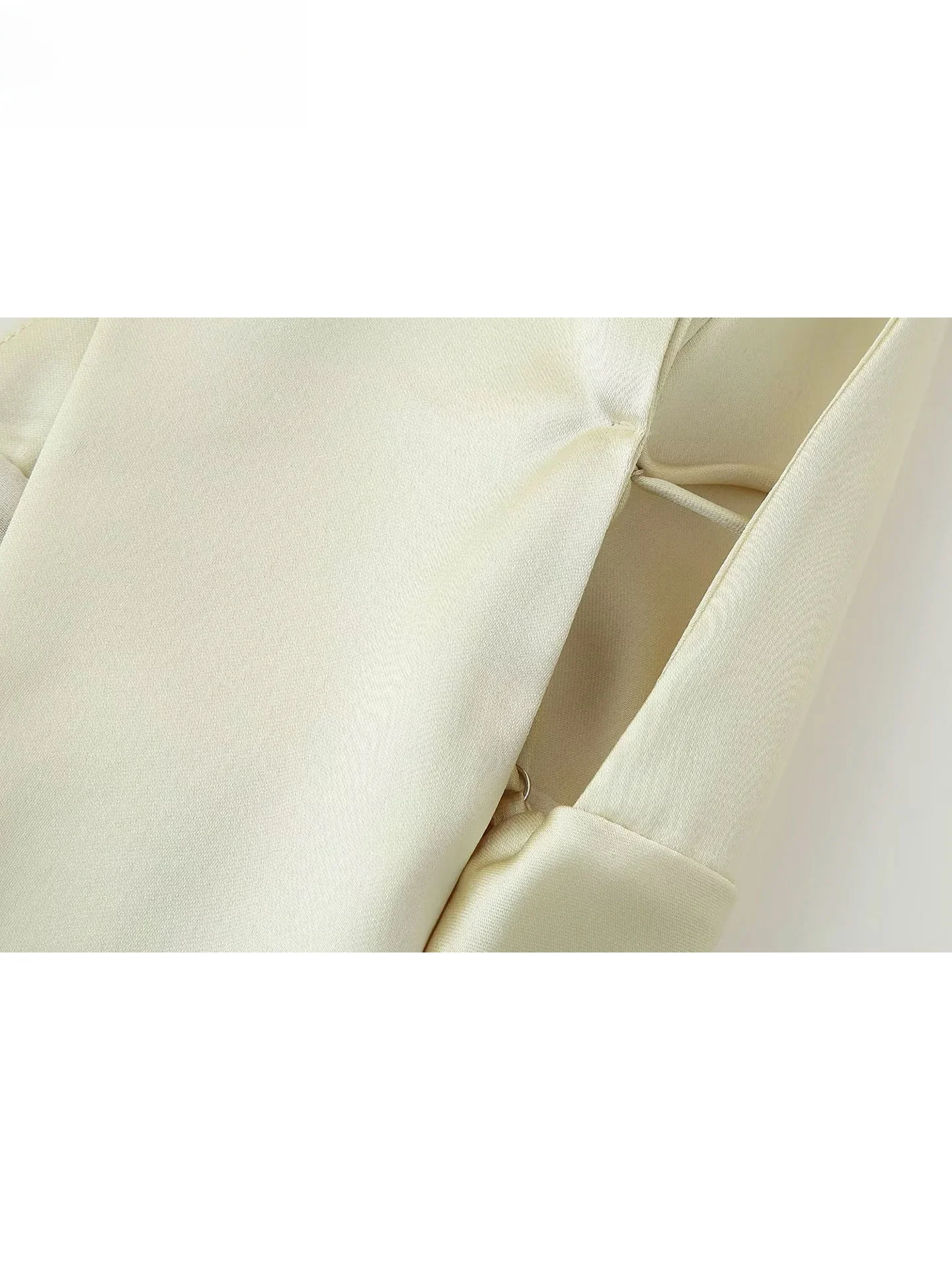 ZAPRHA 2025 مثير Faion رقيقة الحرير الساتان طويل الدكتور وشاح خفيفة الوزن Ele V-ne الصيف ثوب المرأة قسط Quali Dr #3