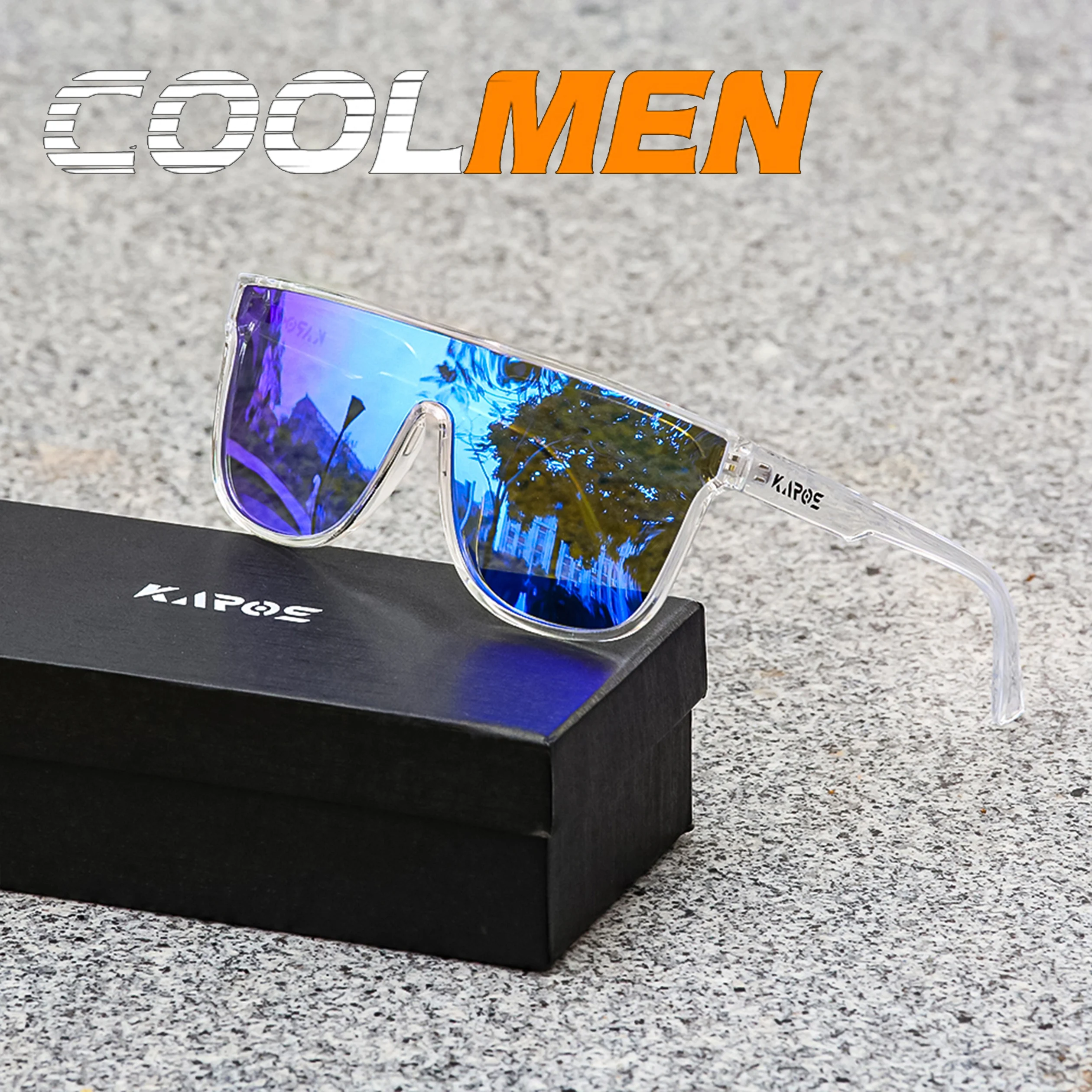 

COOLMEN Polarized Sunglasses Men Women Outdoor Large Frame Sports Goggle Oversized Fashion Beach Sun Glasses UV400 Eyewear