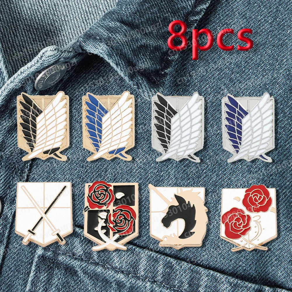 

Cute Badges Lapel Pins for Backpacks Metal Anime Attack on Titan Enamel Pin Pines Brooches men Fashion Jewelry Accessories Gifts