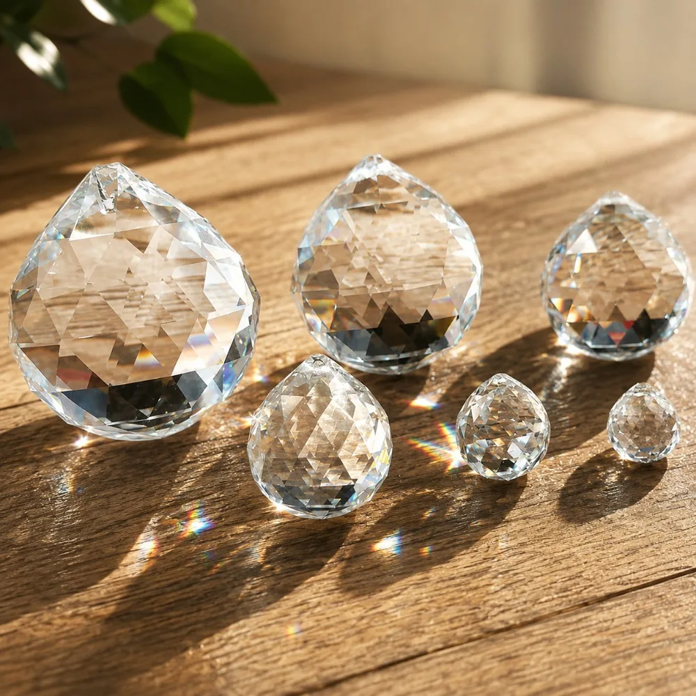 K9 Crystal Suncatcher Prism Ball High Transparent Faceted Crystal Pendant 20‑60mm for Chandelier Window DIY Hanging Decoration