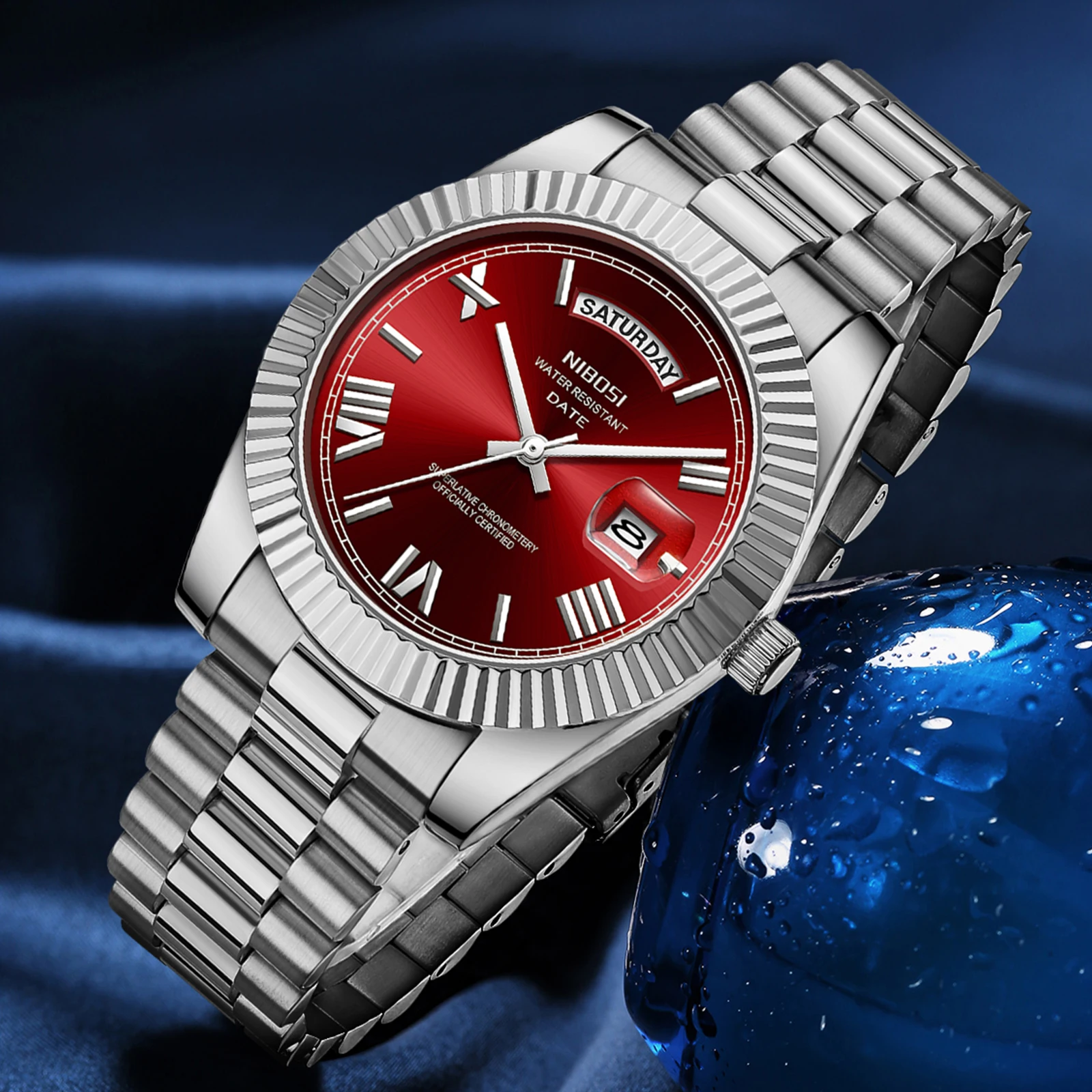 NIBOSI العلامة التجارية الفاخرة ساعات كوارتز للرجال الفولاذ المقاوم للصدأ مضيئة ساعة رجالي مقاوم للماء ساعة الأعمال Relogios Masculin #5