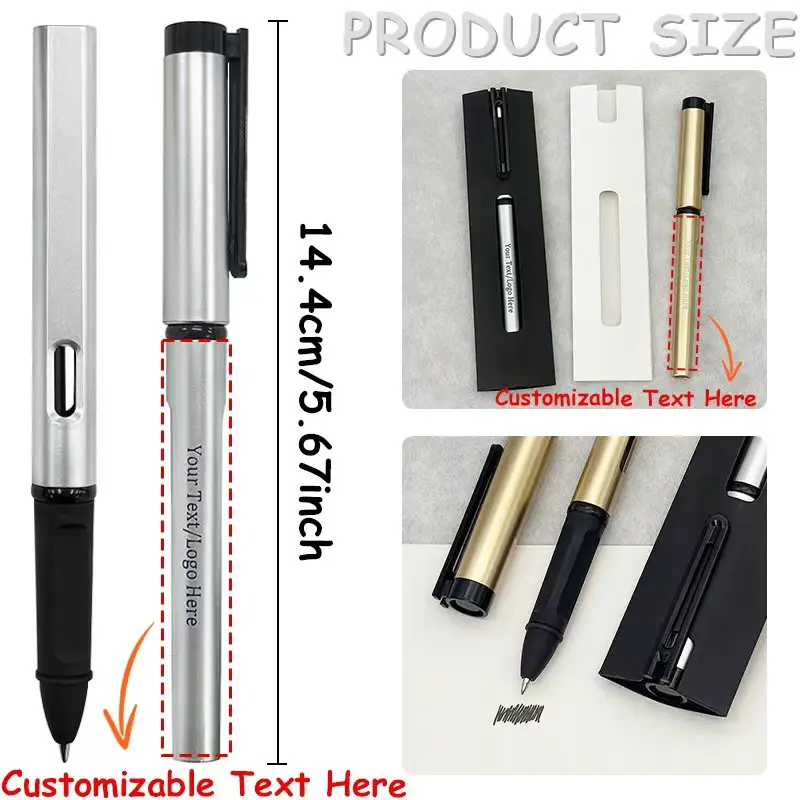55Sets Customizable Gel Pen Set with Paper Case Personalized UV Printing Custom Text/Logo Ideal for School Office Wedding Gifts