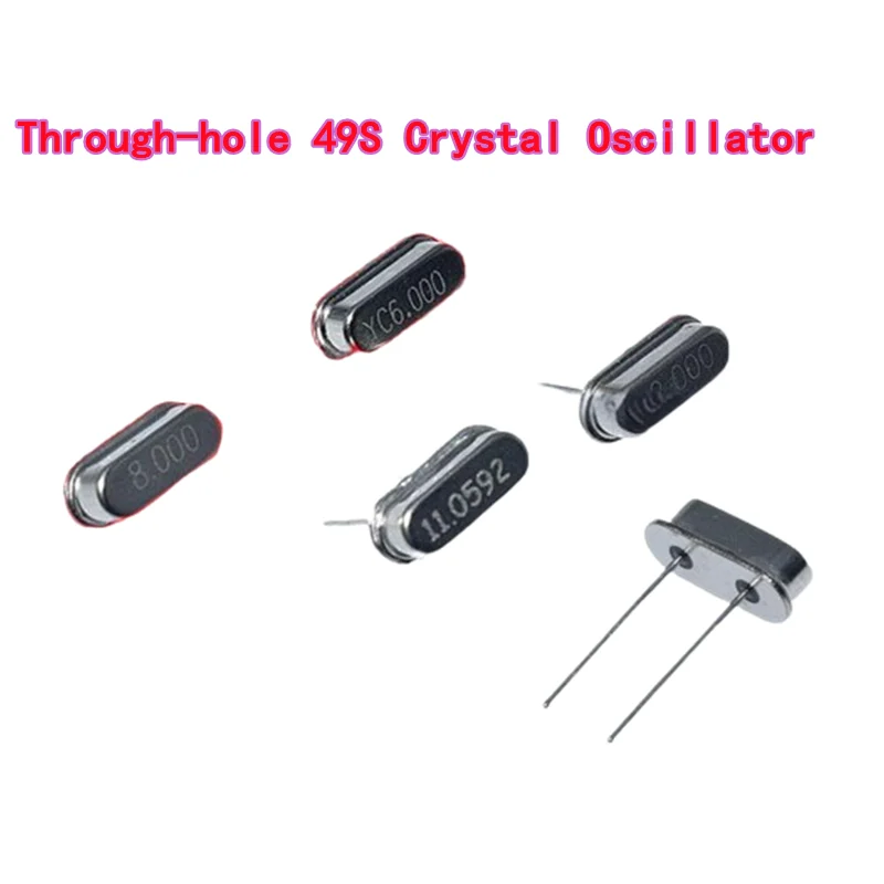 10pcs HC-49S 49S Crystal Oscillator 8Mhz Quartz Crystal Resonator Passive Oscillator 4M8M10M12M16M20M25M26M27M32M40M/11.0592M