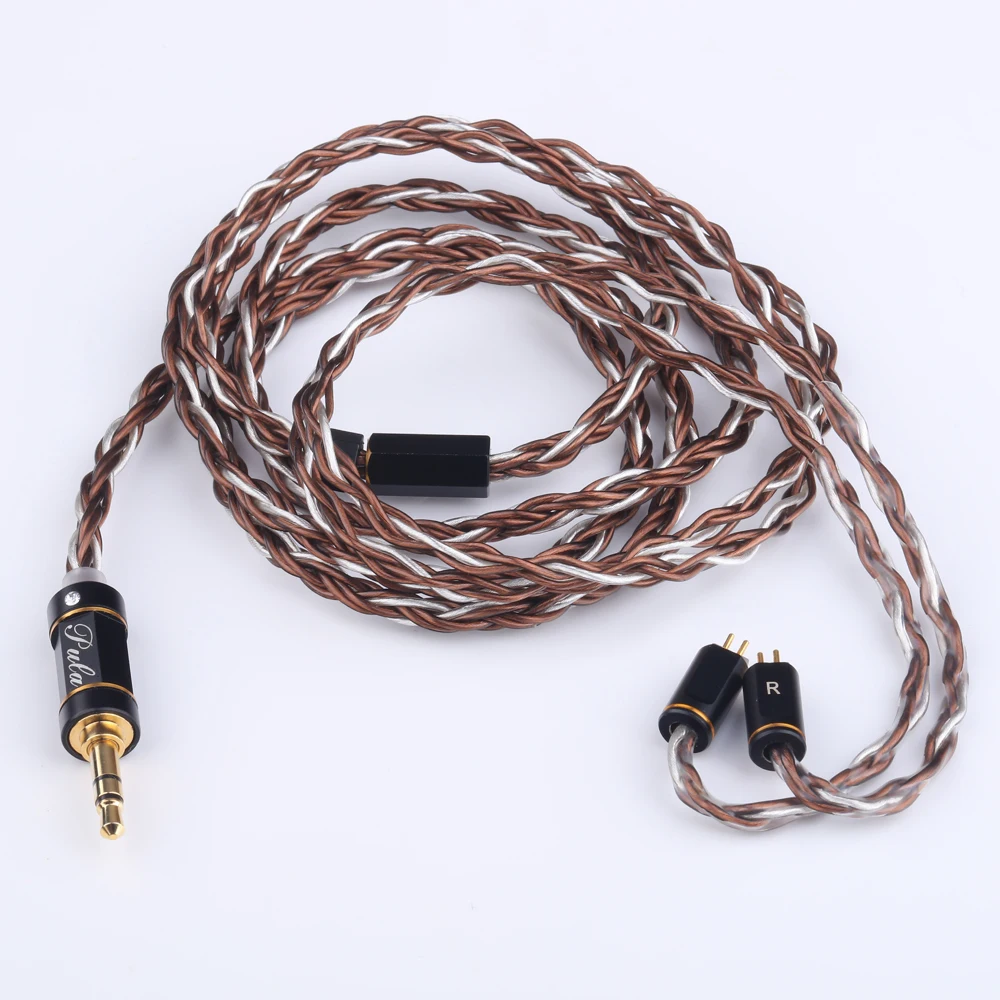 8 strands, 16 coresGuhe 6NOCC+OFC headphone upgrade cable MMCX 0.78 dual pin 2.5mm 3.5mm 4.4mm balanced upgrade cableHIFI IEM