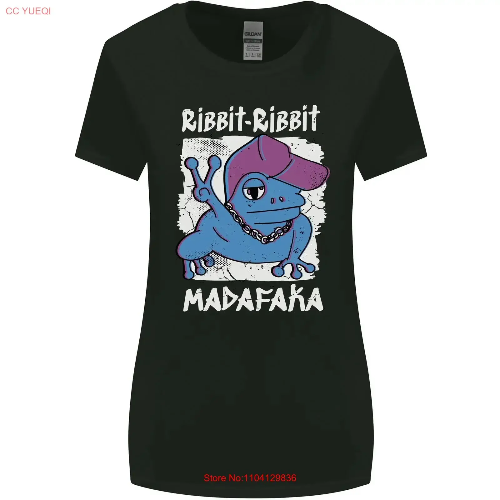 Camiseta Ribbit Madafaka Funny Gangster Frog para mujer, corte más ancho, estilo vintage lavado, unisex, ropa de calle transpirable, ropa de diseñador