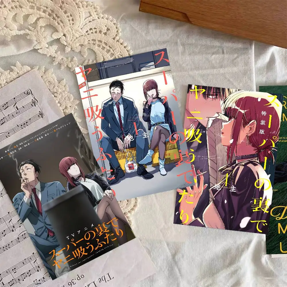 Smoking Behind the Supermarket with You Anime Anime Posters Sticky Whitepaper Prints Posters Artwork Kawaii Room Decor