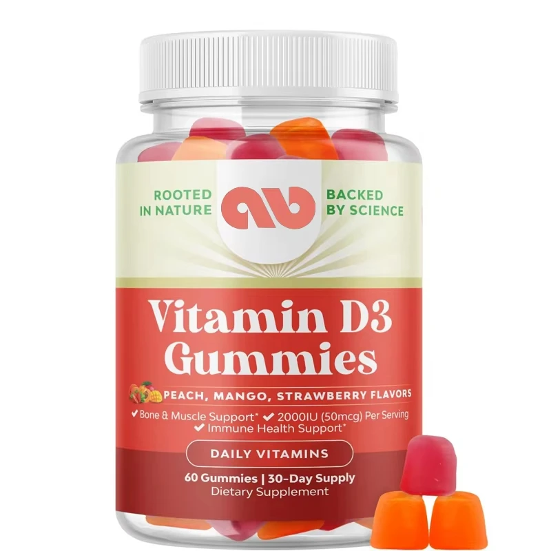 

Daily Health Vitamin D3 Gummies - Contains 2000IU of Vitamin D3 for Skeletal Muscle and Immune Support - Non GMO and Gluten