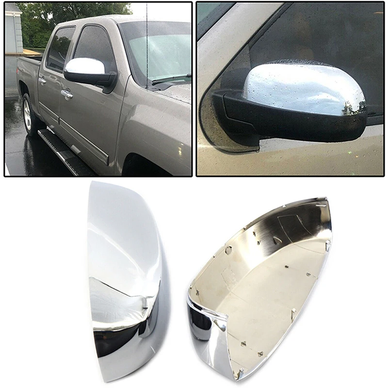 

for GMC Yukon XL 1500 2500 2007-2013 For Chevrolet Suburban 1500 2500 ABS Clip-on Chrome Rear View Mirror Cap Rearview Cover