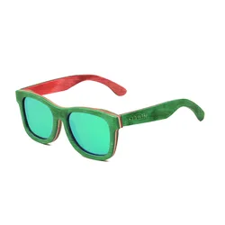 Jangoul Retro Style Sunglasses for Man Wood Polarized Lenses with Women Bamboo Plaid Frame UV400 Protection Original Design