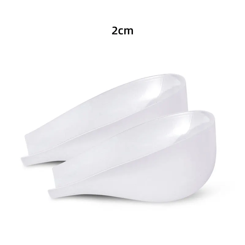 Semelles intérieures invisibles en Gel de Silicone, 2cm, rehausseur de chaussures pour chaussures, éperons, douleur, demi-talon, confort, 1 paire
